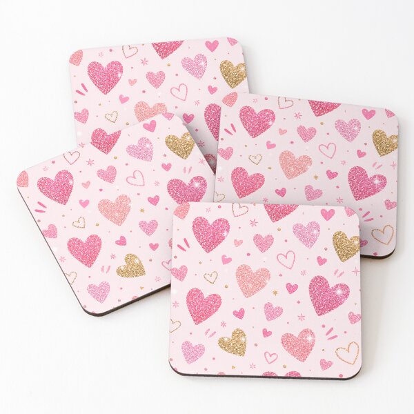 Item preview, Corazones de Purpurina Rosa designed and sold by EsenciaZen.