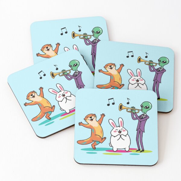 Item preview, Dance of Worlds – Otter, Rabbit & Alien Band designed and sold by Dogandesighn.