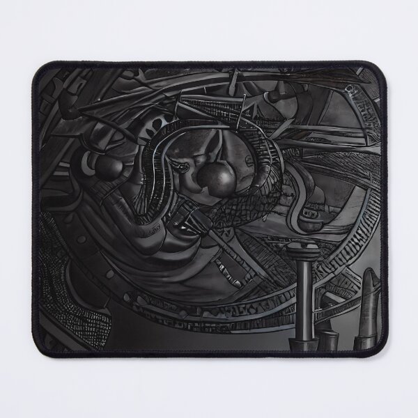 Item preview, Dark Charcoal Disc Beast Spear Dual Orb Script Ring Yokai Art designed and sold by YugenWorkshop.