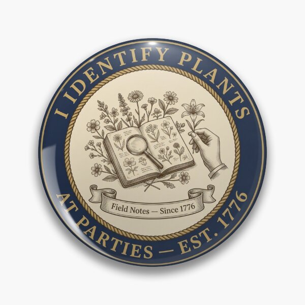 Item preview, I Identify Plants at Parties Naturalist Humor Badge designed and sold by CalmCapy Co.