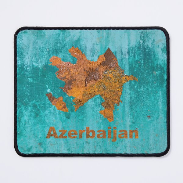 Item preview, Azerbaijan Map Rust on Teal designed and sold by Elisabeth Lucas.
