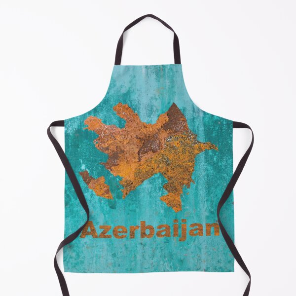 Item preview, Azerbaijan Map Rust on Teal designed and sold by Elisabeth Lucas.