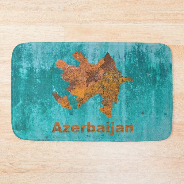 Item preview, Azerbaijan Map Rust on Teal designed and sold by Elisabeth Lucas.