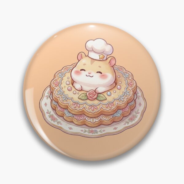 Item preview, Cute Kawaii Hamster Chef in Vintage Cake designed and sold by Arte Para Rebaja.