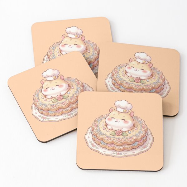 Item preview, Cute Kawaii Hamster Chef in Vintage Cake designed and sold by Arte Para Rebaja.
