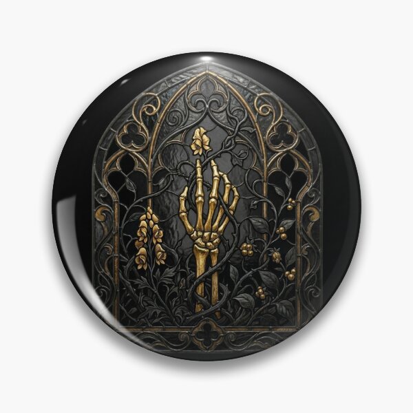 Item preview, Skeleton Hand Gold Black — Gothic Metallic Arch Flora designed and sold by David Mateo ArtWorks.