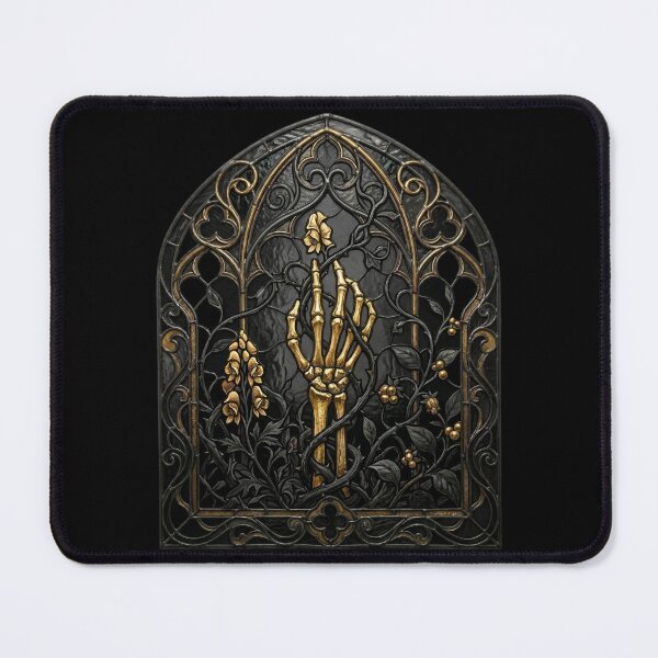 Item preview, Skeleton Hand Gold Black — Gothic Metallic Arch Flora designed and sold by David Mateo ArtWorks.