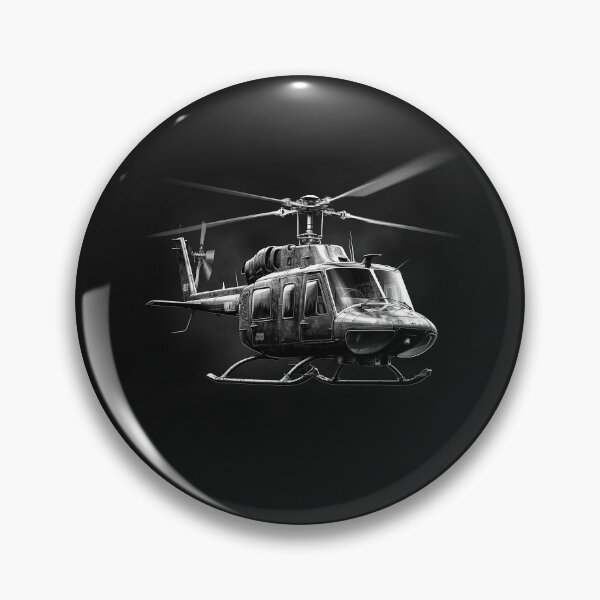 Item preview, Black and White Military Utility Helicopter Art designed and sold by inkoutninja.