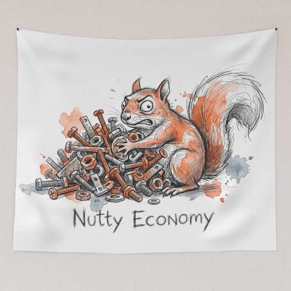 Item preview, Nutty Economy: The Frustrated Squirrel & Metal Hardware Art designed and sold by SoulPT.