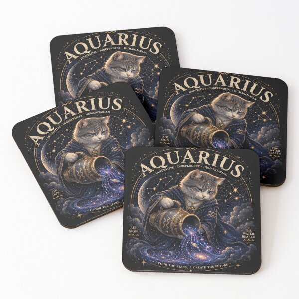 Item preview, Aquarius Cat Zodiac Art | Mystical Astrology Cat Illustration designed and sold by Siti Hoiriyah.