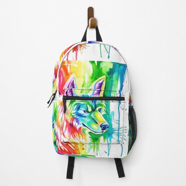 Item preview, Wolf Among Us – Vibrant Rainbow Watercolor Splatter Wolf Art designed and sold by RaresS.