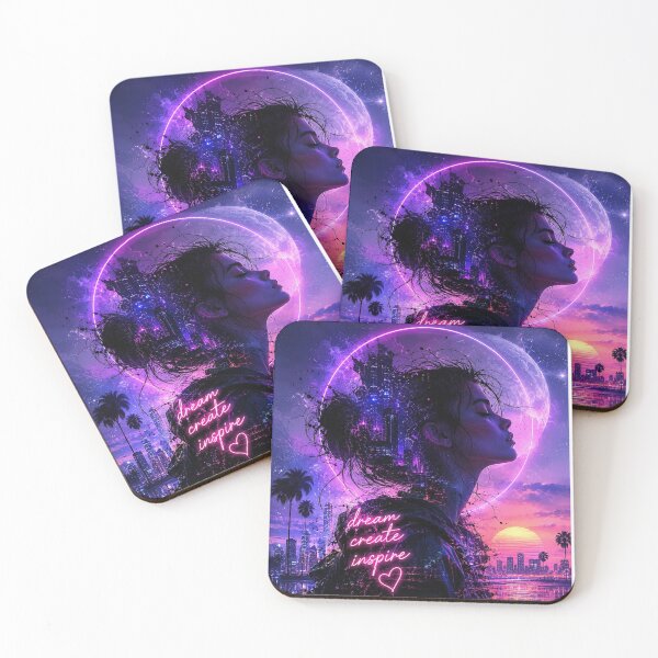 Item preview, Create. Inspire. – Neon Double Exposure Art designed and sold by Personiq Kaleido.