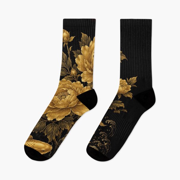 Item preview, Golden Koi and Peony Korean Wall Art | Luxury Asian Decor designed and sold by K-Tradition.