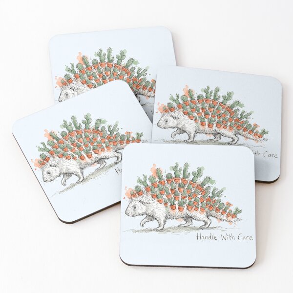 Item preview, Handle With Care: The Potted Cactus Porcupine Illustration designed and sold by SoulPT.