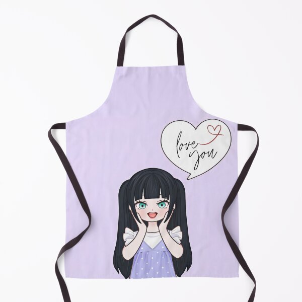 Aperçu de l'œuvre Jolie fille chibi pastel d'anime avec une bulle en forme de cœur « Je t'aime » créée et vendue par sweetieprintz.