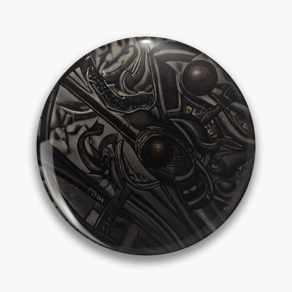 Item preview, Dark Spiked Crown Disc Dual Orb Crossed Trident Kanji Yokai Art designed and sold by YugenWorkshop.