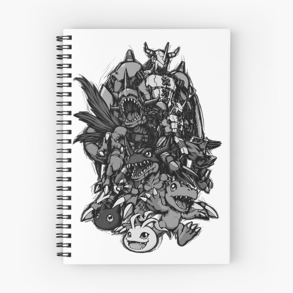 Item preview, black white agumon wargreymon digital monster evolution full colour vector illustration designed and sold by sabartgunpla.