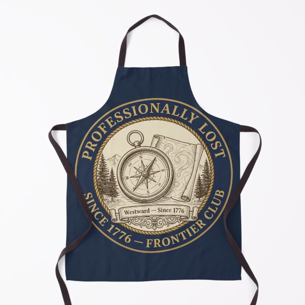 Item preview, Professionally Lost Since 1776 Frontier Club Badge designed and sold by CalmCapy Co.