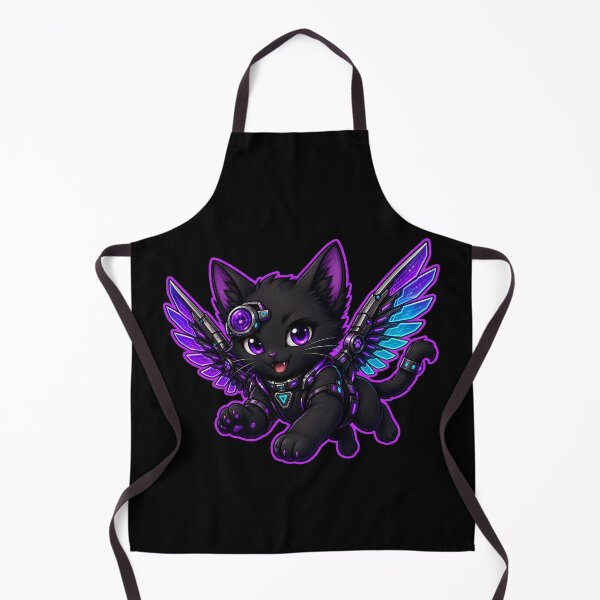 Item preview, Cyberpunk Black Cat with Cybernetic Wings designed and sold by LuisWorks.
