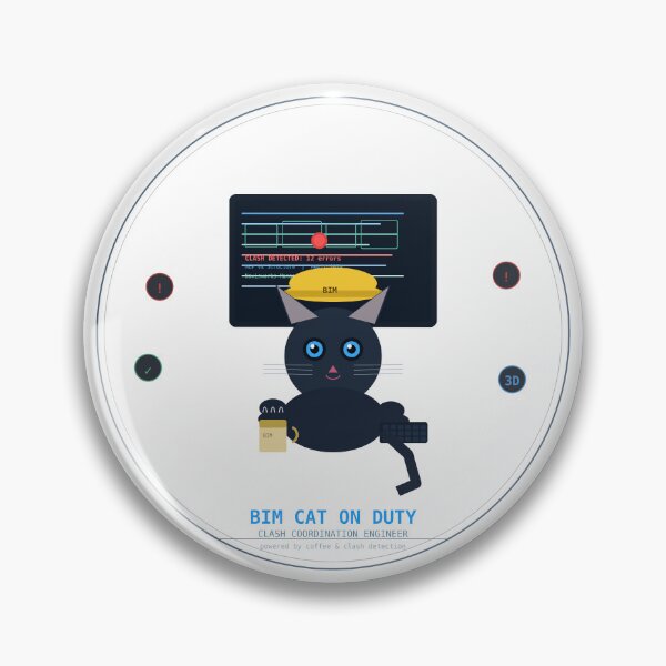 Item preview, BIM Cat On Duty – Clash Coordination Engineer Coffee Gift designed and sold by Concrete Coffee Studio.