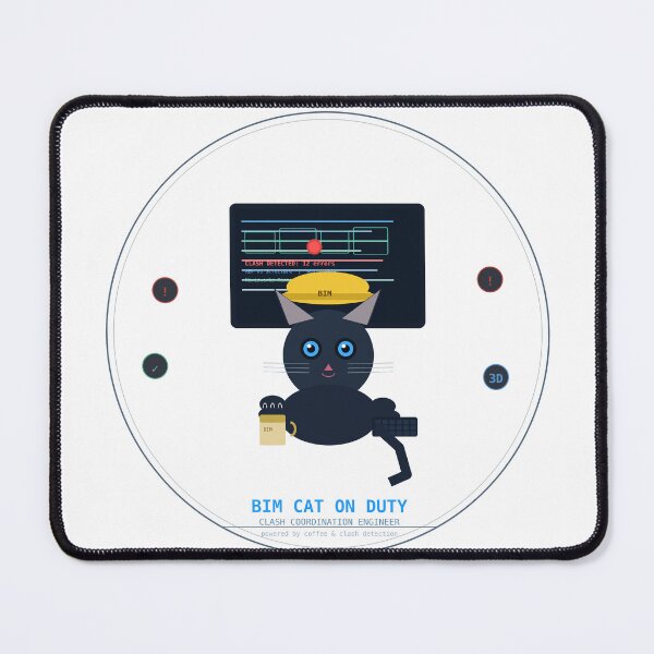 Item preview, BIM Cat On Duty – Clash Coordination Engineer Coffee Gift designed and sold by Concrete Coffee Studio.