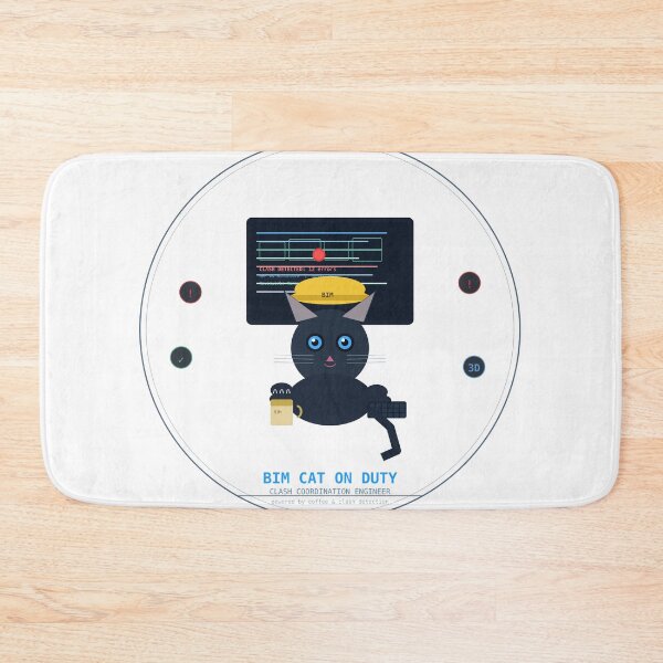 Item preview, BIM Cat On Duty – Clash Coordination Engineer Coffee Gift designed and sold by Concrete Coffee Studio.