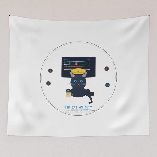 Item preview, BIM Cat On Duty – Clash Coordination Engineer Coffee Gift designed and sold by Concrete Coffee Studio.