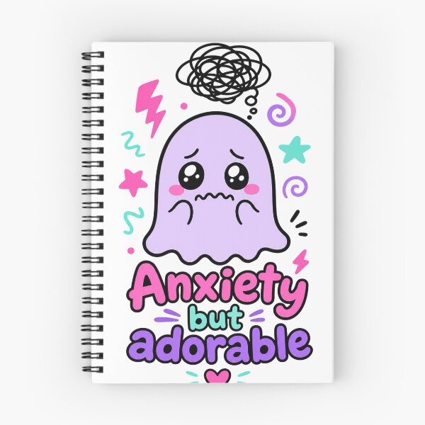 Item preview, Anxiety But Adorable Ghost - Neurospicy ADHD & Introvert Humor Sticker designed and sold by VisualArtsOasis.