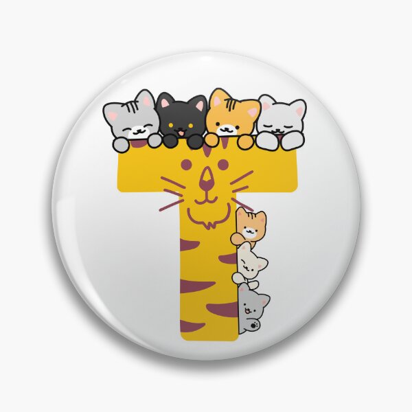 Item preview, Cute Tiger Monogram Letter T with Hiding Kittens designed and sold by Mazza-mazza.