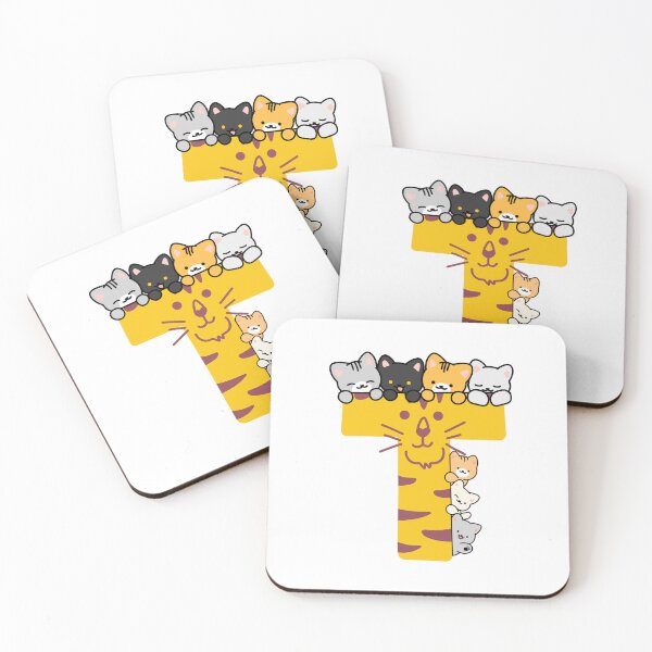 Item preview, Cute Tiger Monogram Letter T with Hiding Kittens designed and sold by Mazza-mazza.