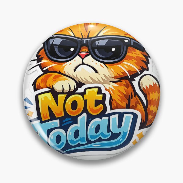 Item preview, Grumpy Orange Cat Not Today Sticker | Funny Cat with Sunglasses Cartoon Vinyl Decal designed and sold by Kanvasly.