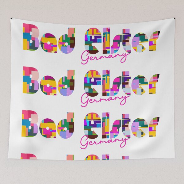 Item preview, Bad Elster, Germany, Vibrant Abstract City Typography Art designed and sold by Wanderful-roads.