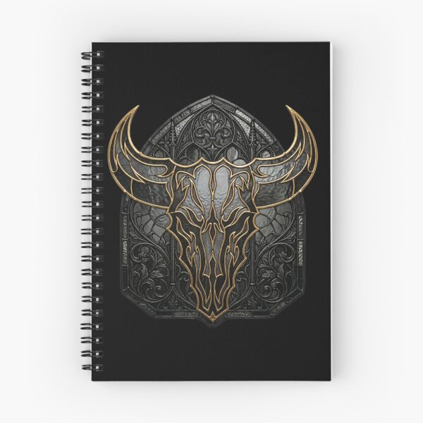Item preview, Bull Skull Horns Stained Glass — Western Gothic Black Gold designed and sold by David Mateo ArtWorks.