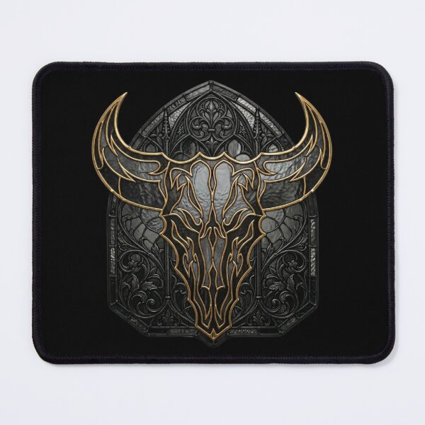 Item preview, Bull Skull Horns Stained Glass — Western Gothic Black Gold designed and sold by David Mateo ArtWorks.
