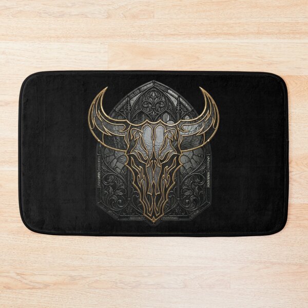 Item preview, Bull Skull Horns Stained Glass — Western Gothic Black Gold designed and sold by David Mateo ArtWorks.