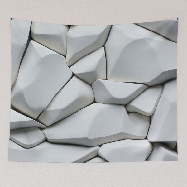Item preview, 3D Geometric White Blocks Texture Abstract Minimalist Pattern designed and sold by LYAN-STORE.