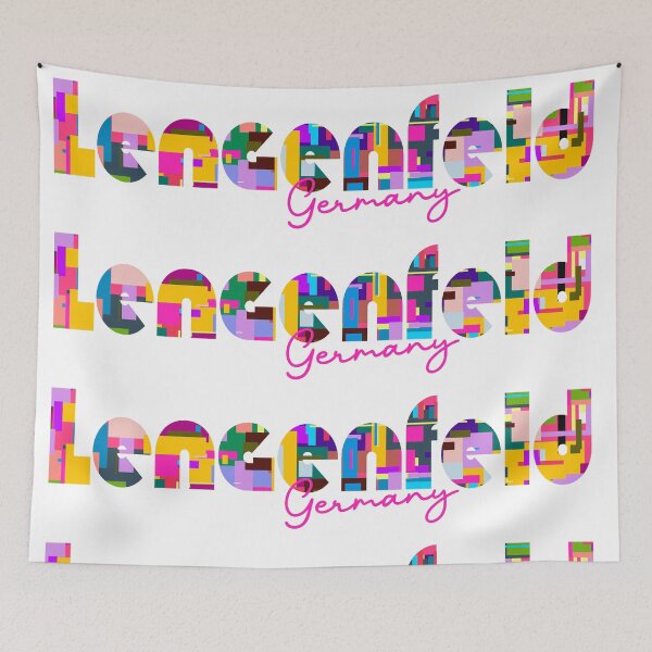 Item preview, Lengenfeld, Germany, Vibrant Abstract City Typography Art designed and sold by Wanderful-roads.