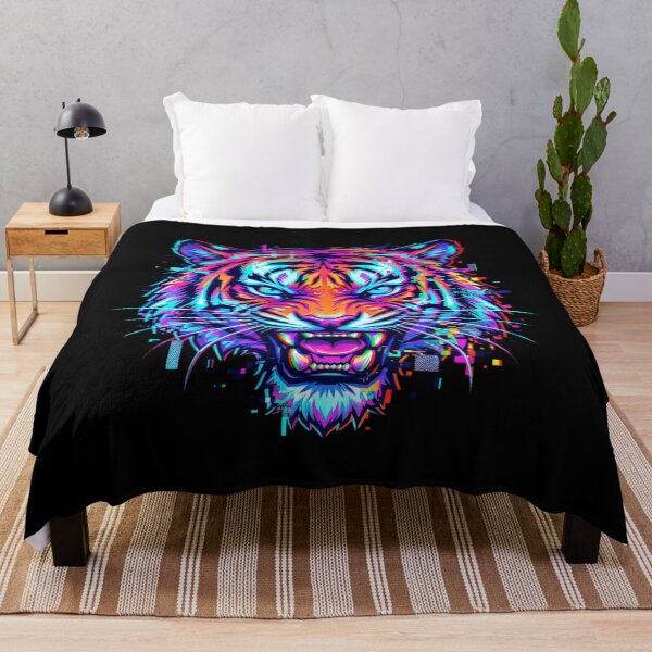 Item preview, Neon Tiger Glitch Cyberpunk Face designed and sold by CiprianBt.