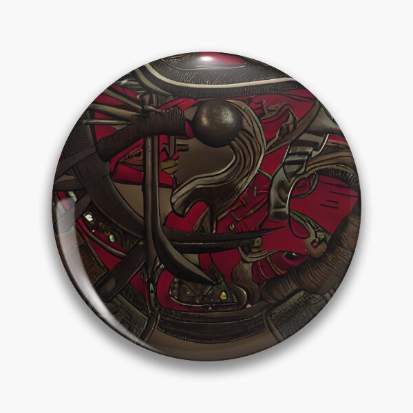 Item preview, Dark Crimson Disc Serpent Hook Crossed Arms Scale Border Orb Yokai Art designed and sold by YugenWorkshop.