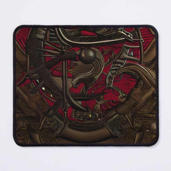Item preview, Dark Crimson Disc Serpent Hook Crossed Arms Scale Border Orb Yokai Art designed and sold by YugenWorkshop.
