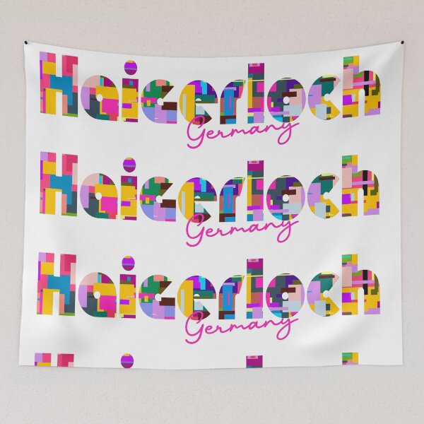 Item preview, Haigerloch, Germany, Vibrant Abstract City Typography Art designed and sold by Wanderful-roads.
