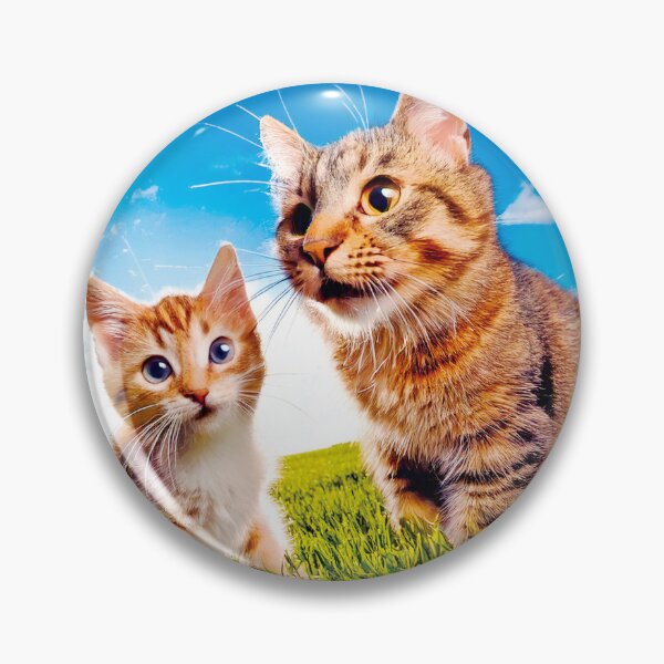 Item preview, Happy Cats Playing Wide Green Meadow Blue Sky designed and sold by OsakaYumeWorks.