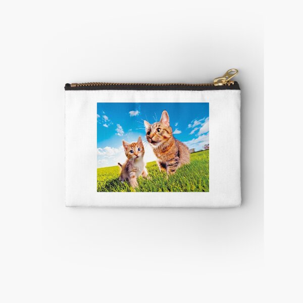 Item preview, Happy Cats Playing Wide Green Meadow Blue Sky designed and sold by OsakaYumeWorks.