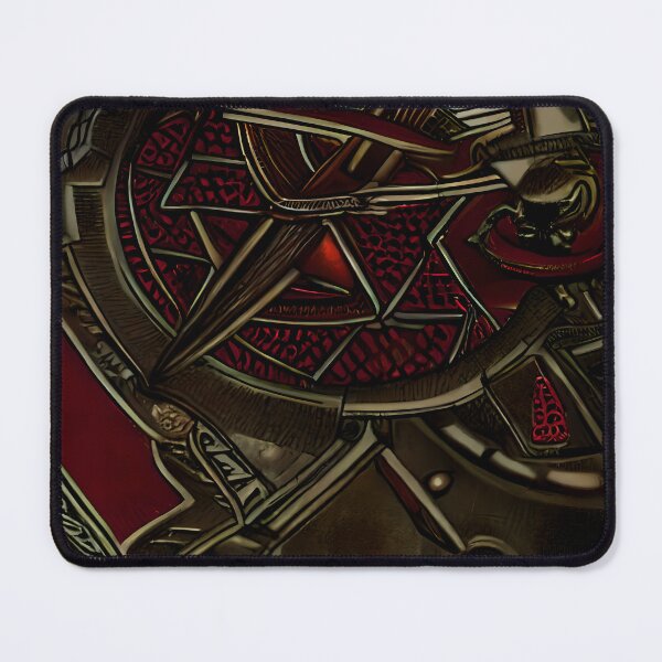 Item preview, Dark Tilted Crimson Wheel Silver Frame Serpent Red Eye Orb Yokai Art designed and sold by YugenWorkshop.