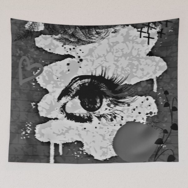 Item preview, ojo en pared de graffiti con rosa abstracta frutiger diseño metro designed and sold by meuliasshop.
