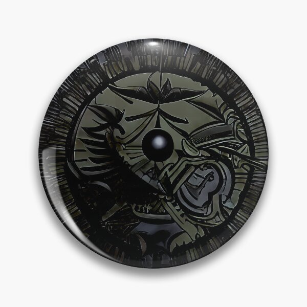 Artikelvorschau, Dark Obsidian Shield Feather Spike Ring Dragon Face Orb Yokai Art entworfen und verkauft von YugenWorkshop.