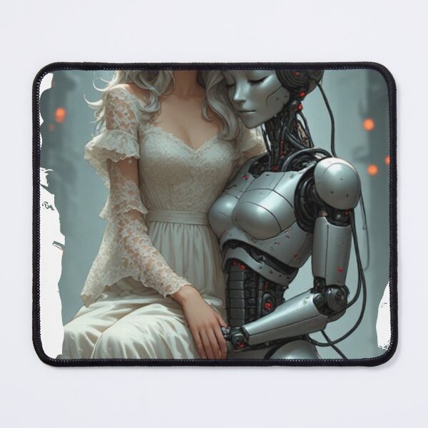 Item preview, Eternal Connection – Human & AI Sci-Fi Love Fantasy Art designed and sold by halibutgoatramb.