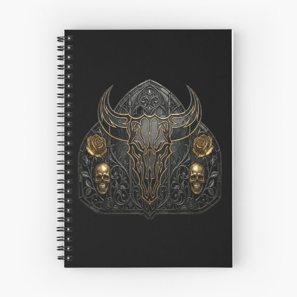 Item preview, Bull Skull Golden Roses — Western Gothic Shield Skulls designed and sold by David Mateo ArtWorks.