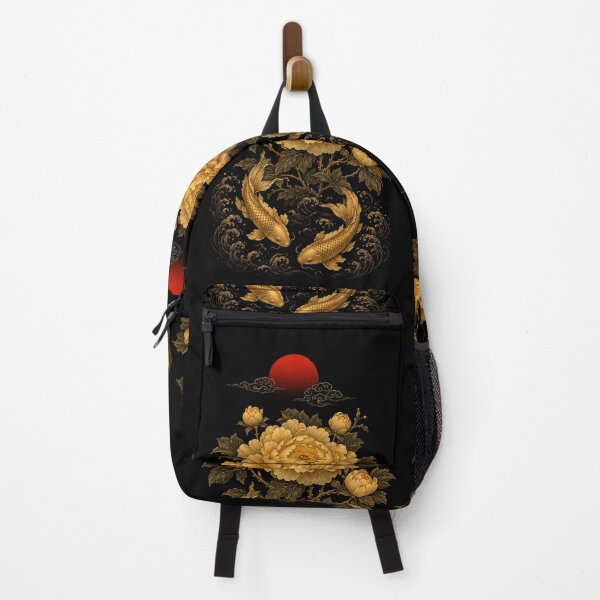 Item preview, Golden Koi and Single Peony Korean Wall Art | Luxury Asian Decor designed and sold by K-Tradition.