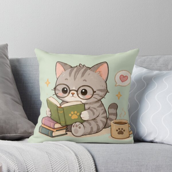 Item preview, Cute Bookworm Kitten designed and sold by MellowMunchkins.